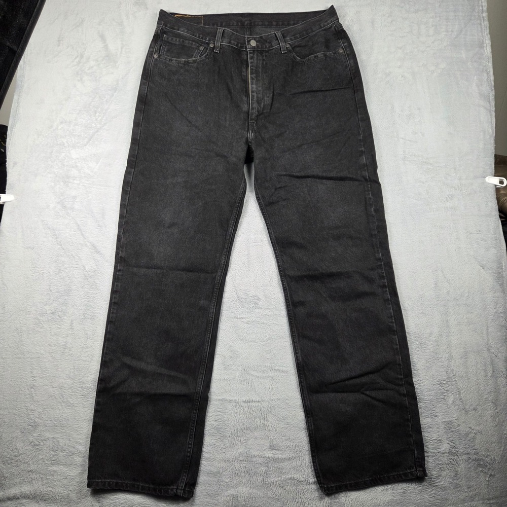 Levi's 565 Jeans Mens 36x34 Black Excellent Loose Fit Straight Leg Denim A7221